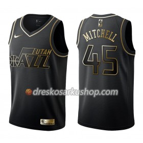 Muški NBA Dres Utah Jazz Donovan Mitchell 45 Nike Crna Golden Edition Swingman